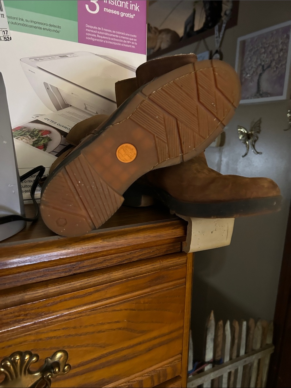 Ladys  Brown Leather Casual Ankle Boots waterproof timberland